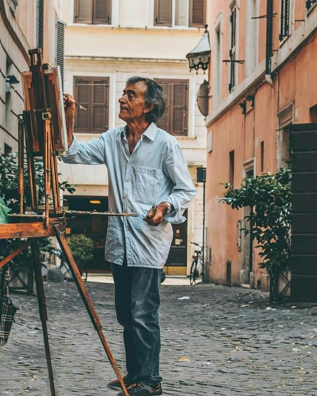 Фото - Уличный художник в Риме, Италия